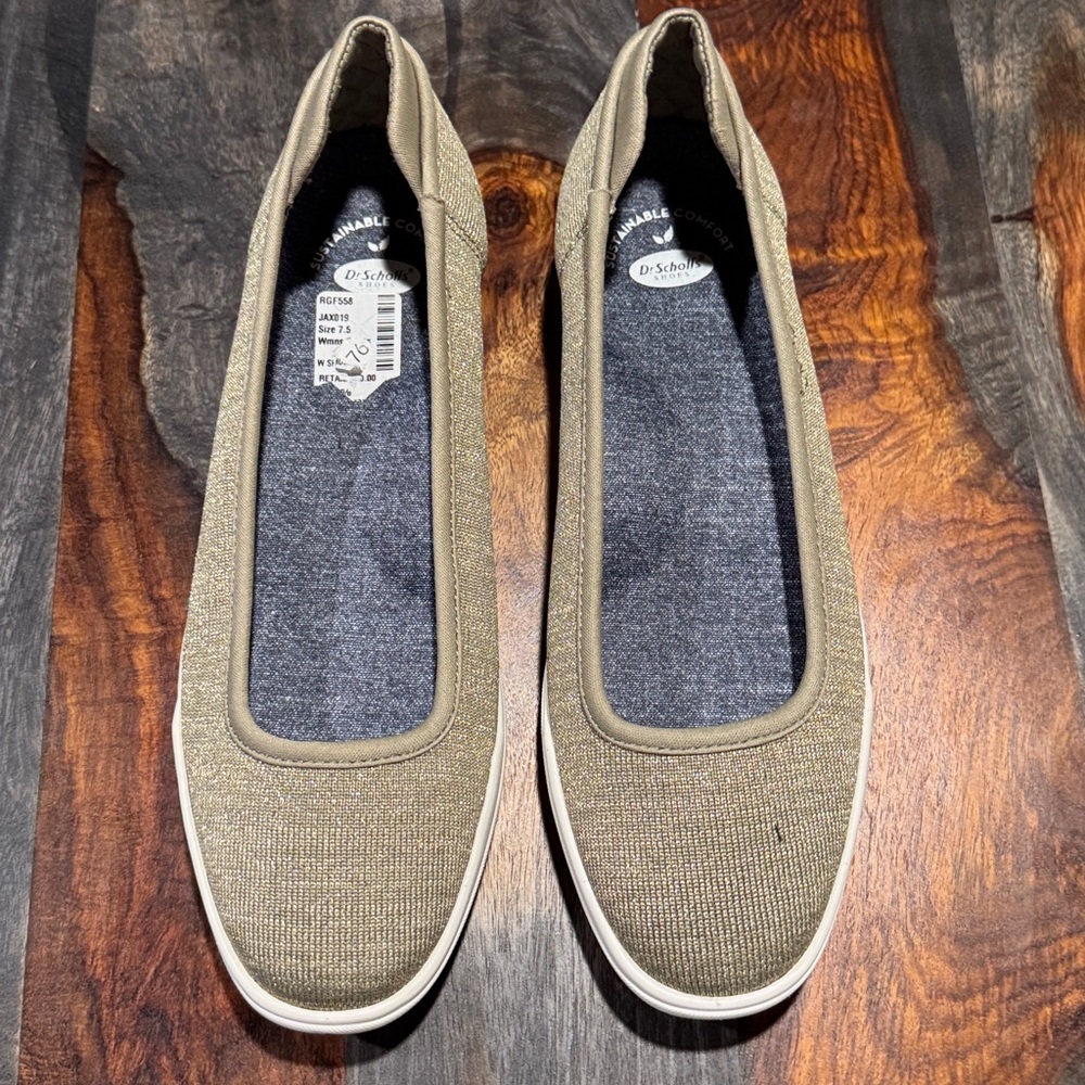🍒Dr. Scholl's Gold Khaki Slip-On Shoes